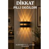 Edison Gold Detaylı Elektrikli LED Aplik Amber Modern Şık Dekoratif Duvar Lambası Çift Yönlü Aydınlatma