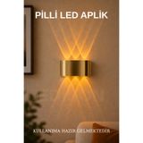 Edison Gold Pilli Led Aplik Aydınlatma Çift Taraflı Led Dekoratif Duvar Aplik Suya Ve Toza Karşı Dayanıklı