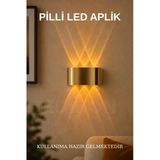 Edison Gold Pilli Led Aplik Aydınlatma Çift Taraflı Led Dekoratif Duvar Aplik Suya Ve Toza Karşı Dayanıklı