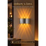 Edison Gümüş Elektrikli Led Aplik Amber Işık Modern Dekoratif Duvar Lambası Çift Yönlü İç Mekan Aydınlatma Salon Koridor Yatak Odası Merdiven Balkon Duvar Apliği Özel Tasarım