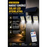 Edison Hareket Sensörlü Solar LED Aydınlatma Uzaktan Kumandalı Güneş Enerjili Bahçe Lambası