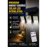 Edison Hareket Sensörlü Solar LED Aydınlatma Uzaktan Kumandalı Güneş Enerjili Bahçe Lambası