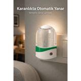 Edison Işık Sensörlü Gece Lambası Priz Tipi Otomatik Yanan Led Gece Lambası Beyaz Işık