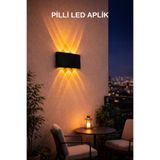 Edison Led Aplik Aydınlatma Çift Taraflı Led Dekoratif Pilli Duvar Apliği Suya Ve Toza Karşı Dayanıklı