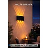 Edison Led Aplik Aydınlatma Çift Taraflı Led Dekoratif Pilli Duvar Apliği Suya Ve Toza Karşı Dayanıklı