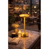 Edison Modern Gold Tasarım Şarjlı 3 Renkli LED Masa Lambası | Dokunmatik Estetik Gövde