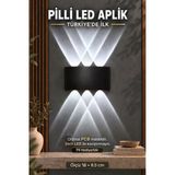 Edison Pilli Aplik LED Duvar Lambası 10W 700 Lümen Beyaz Işık 9V Pil ile Çalışan Kablosuz IP65 Suya ve Toza Dayanıklı İç Dış Mekân Aydınlatma Balkon Bahçe Teras Koridor Merdiven Villa Girişi
