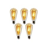 EDİSON Rustik Led Ampul 5 Li Eko Paket Amber E27 Duy Armut Tipi St64 Dekoratif Aydınlatma Edison Ampül