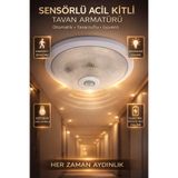 Edison Sensörlü Tavan Armatürü Acil Kitli E27 Duy Hareket Sensörlü Lamba Otomatik Işık LED Uyumlu