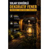Edison Solar Sensörlü Dekoratif Bahçe Feneri Kamp Lambası Hareket Sensörlü Dış Mekan Aydınlatma