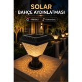 Edison Solar Set Üstü Bahçe Armatürü 30W Kumandalı 4 Renk RGB IP65 Su Geçirmez 200 LM Dış Mekan LED Aydınlatma