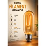 Edison T45 Gemici Rustik Filament LED Ampul E27 Dekoratif Vintage Sıcak Gün Işığı 4W 2700K 280 lm