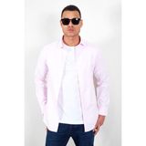 Edition Pembe Erkek Beyaz Kolay Ütülenebilir Standart Fit Normal Kesim Oxford Gömlek - XL