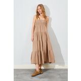 EDITION WOMAN Askılı Salaş Müslin Kadın Elbise - Taş | 28-9744
