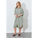 EDITION WOMAN Çağla Bol Kalıp Çift Cepli Gömlek Elbise - EK100283067