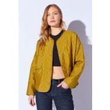 EDITION WOMAN Olive Kapitoneli Mevsimlik Bomber Ceket | MKW351137-01