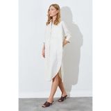 EDITION WOMAN Taş Bol Kalıp Çift Cepli Gömlek Elbise - EK100283067