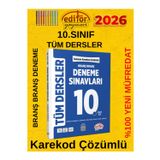 Editör 10.Sınıf 2026 Tüm Dersler Branş Branş %100 Yeni Müfredat Tamamı Çözümlü Deneme+Tablet Kalemi