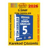 Editör Yayınları 2026 5.Sınıf Tüm Dersler %100 Yeni Maarif Branş Tamamı Çözümlü Deneme Sınavları
