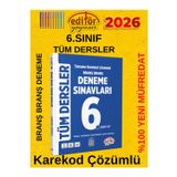 Editör Yayınları 2026 6.Sınıf Tüm Dersler %100 Yeni Maarif Branş Tamamı Çözümlü Deneme Sınavları