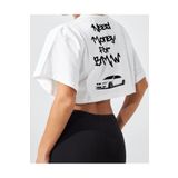 Edizen Need Money For Bmw Süper Premium %100 Pamuk Oversize Crop Kısa T-Shirt