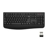 EDJO Kablosuz Klavye, 2.4G Ergonomik Tam Boyutlu Kablosuz Bilgisayar Klavyesi Bilek Dayanaklı Windows, Mac OS Masaüstü/Dizüstü Bilgisayar/PC için (Siyah)