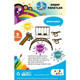 Edkzeka Ahşap Oyun Parkı Maketi - Ahşap Boyanabilir Maket
