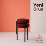 Edmonda Ev Aksesuar Cemre 2li Puf Tabure Bench Makyaj Sandalyesi Siyah Ayak - Bordo
