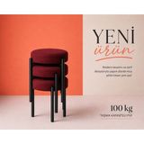Edmonda Ev Aksesuar Cemre 3lü Puf Tabure Bench Makyaj Sandalyesi Siyah Ayak - Bordo