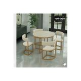 EDMONDA EV AKSESUAR MELİS GOLD METAL 90 CM ÇAP YUVARLAK YEMEK MASASI TAKIMI 4 KİŞİLİK BALKON MASASI TAKIMI MUTFAK MASASI