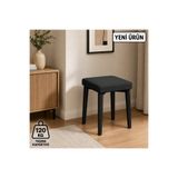 EDMONDA EV AKSESUAR TEKLİ PUF TABURE BENCH MAKYAJ SANDALYESİ SİYAH AYAK