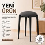 Edmonda Ev Aksesuar Zümra Tekli Puf Tabure Bench Makyaj Sandalyesi Siyah Ayak - Antrasit