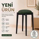 Edmonda Ev Aksesuar Zümra Tekli Puf Tabure Bench Makyaj Sandalyesi Siyah Ayak - Yeşil