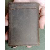 EDO Hakiki Deri Mekanizmalı Cüzdan, Kartlık, Kimlik Pencereli, 10x7.5x2.2 cm, Unisex, Günlük Kullanım (CRAYZ KAHVE)