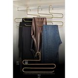 Edora Home 10'lu Parlak Altın 3 Katlı Pantolon Askılığı Dolap İçi Elbise Şal Eşarp Askılık Paslanmaz Metal