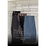 Edora Home 10'lu Parlak Silver 3 Katlı Pantolon Askılığı Dolap İçi Elbise Şal Eşarp Askılık Paslanmaz Metal - Gümüş