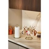 Edora Home 2'li Gold Mutfak Organizer Seti, Misketli Kağıt Havluluk ve 6 Kancalı Bardaklık - Metal Paslanmaz