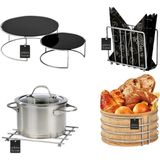 Edora Home 2'li Ramazan Sunum Seti Siyah Pleksi Sunumluk Peçetelik Nihale Ekmek Sepeti - 2'li Set