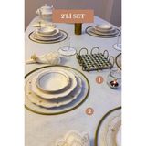 Edora Home 2’li Set Mat Gold 6'lı Supla Kare Peçetelik Mutfak Seti