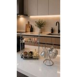 Edora Home 2'li Set Parlak Silver Iki Katlı Ikramlık, 6 Kancalı Fincan Askılığı Mutfak Seti