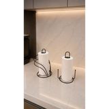 Edora Home 2’li Set Siyah Kuğu Peçetelik Dik Kağıt Havluluk Misketli Mutfak Seti