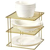 Edora Home 3 Katlı Dolap Içi Düzenleyici Çok Amaçlı Gold Raf - Metal Paslanmaz