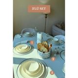 Edora Home 3’lü Set Mat Gümüş 6'lı Supla Kuğu Peçetelik Yuvarlak Ekmek Sepeti Mutfak Seti
