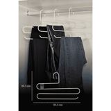 Edora Home 5'li Bej 3 Katlı Pantolon Askılığı Dolap İçi Elbise Şal Eşarp Askılık Paslanmaz Metal - Beyaz