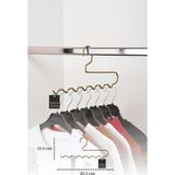 Edora Home 5'li Mat Gold Zigzag Askı Pantolon Şal Eşarp Kemer Askılığı Dolap İçi Organizer - Altın