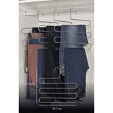 Edora Home 5'li Mat Gümüş 5 Katlı Pantolon Askılığı Dolap İçi Elbise Şal Eşarp Askılık Paslanmaz Metal