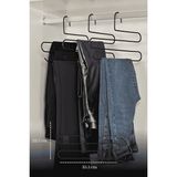 Edora Home 5'li Mat Siyah 3 Katlı Pantolon Askılığı Dolap İçi Elbise Şal Eşarp Askılık Paslanmaz Metal