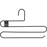 Edora Home 5'li Siyah 3 Katlı Pantolon Askılığı Dolap İçi Elbise Şal Eşarp Askılık Paslanmaz Metal