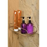 Edora Home Altın Oval Köşeli Sabunluk /Düzenleyici / Şampuanlık / Metal /Paslanmaz/Askı / Banyo Aksesuarı
