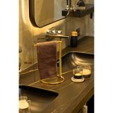 Edora Home Altın Renk Metal Dikey Havluluk Paslanmaz | Tezgah Üstü Modern Banyo Organizer, Çok amaçlı, Düzenley